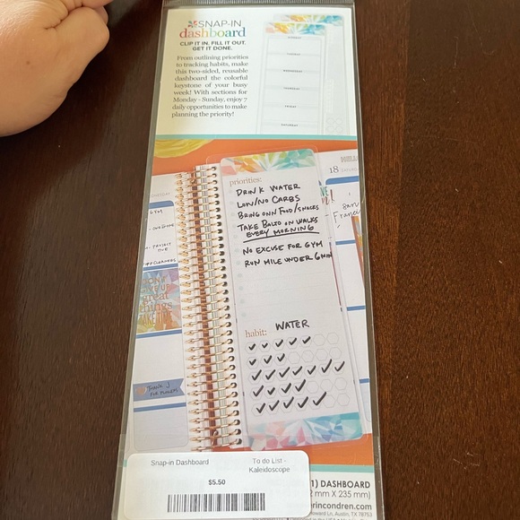 Erin Condren Bundle: vegan leather weekly planner, 3 Snap in Dashboards, pouch - Picture 15 of 16